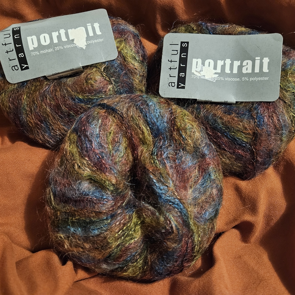 Artful Yarns Portrait Multicolor Mohair Yarn Color 167 Lot 002 Set Of 3 Skeins